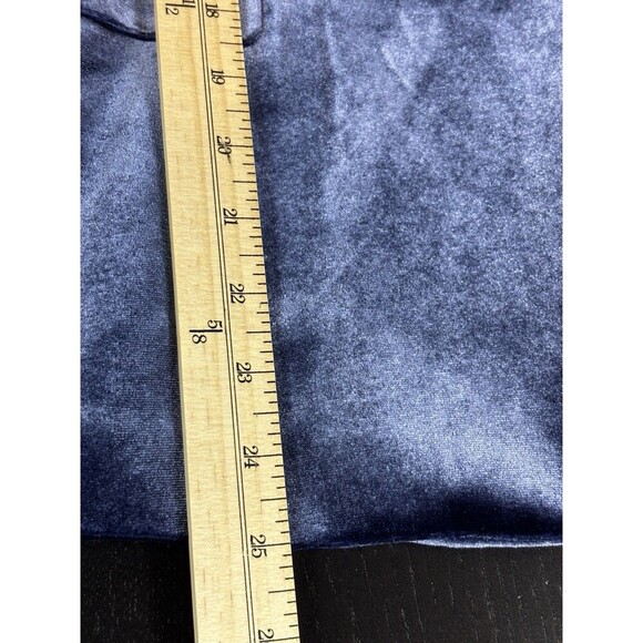 H Halston Velvet Blazer Blue Purple Medium One Button Stretch Pockets - Picture 7 of 11